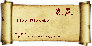 Miler Piroska névjegykártya